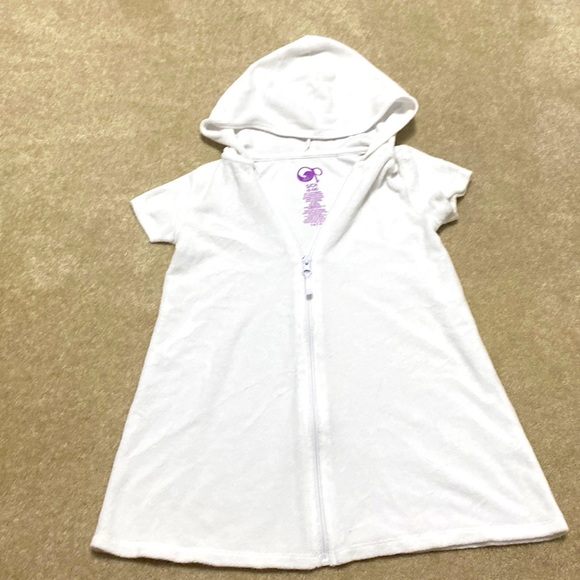 Girls hooded terry cloth cover up - Picture 1 of 3